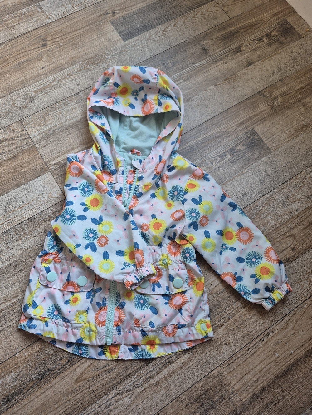 Cat & Jack Floral Rain Jacket, Size 18mo
